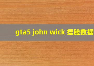 gta5 john wick 捏脸数据